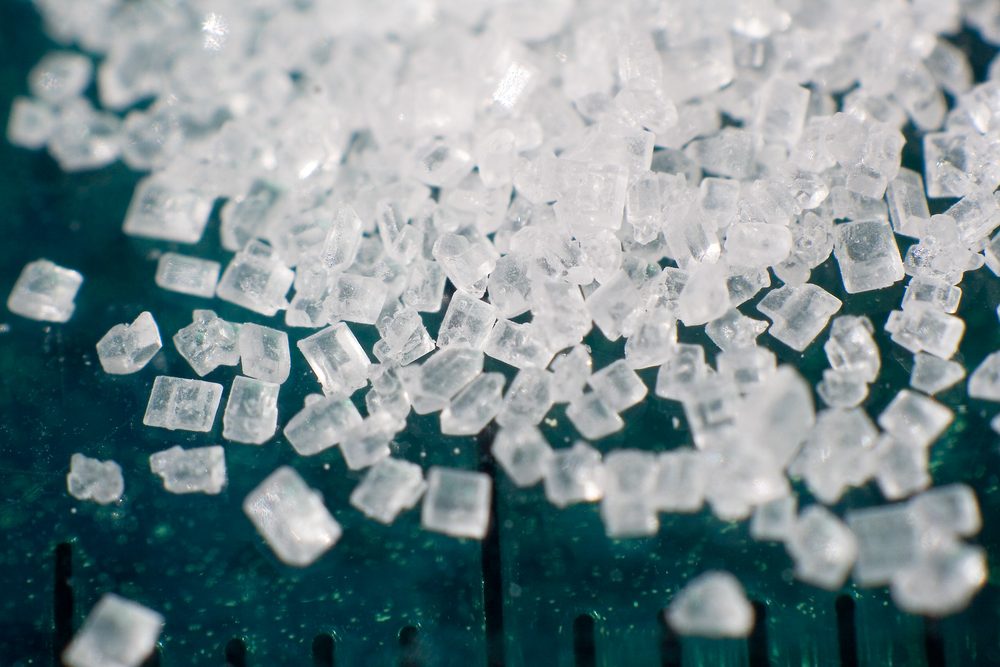 Sugar crystals under magnification